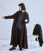 コットンウールグレンチェック　コートワンピース